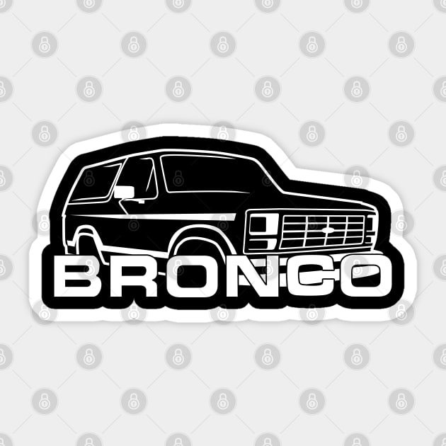 1980-1986 Ford Bronco New Logo White Sticker by The OBS Apparel